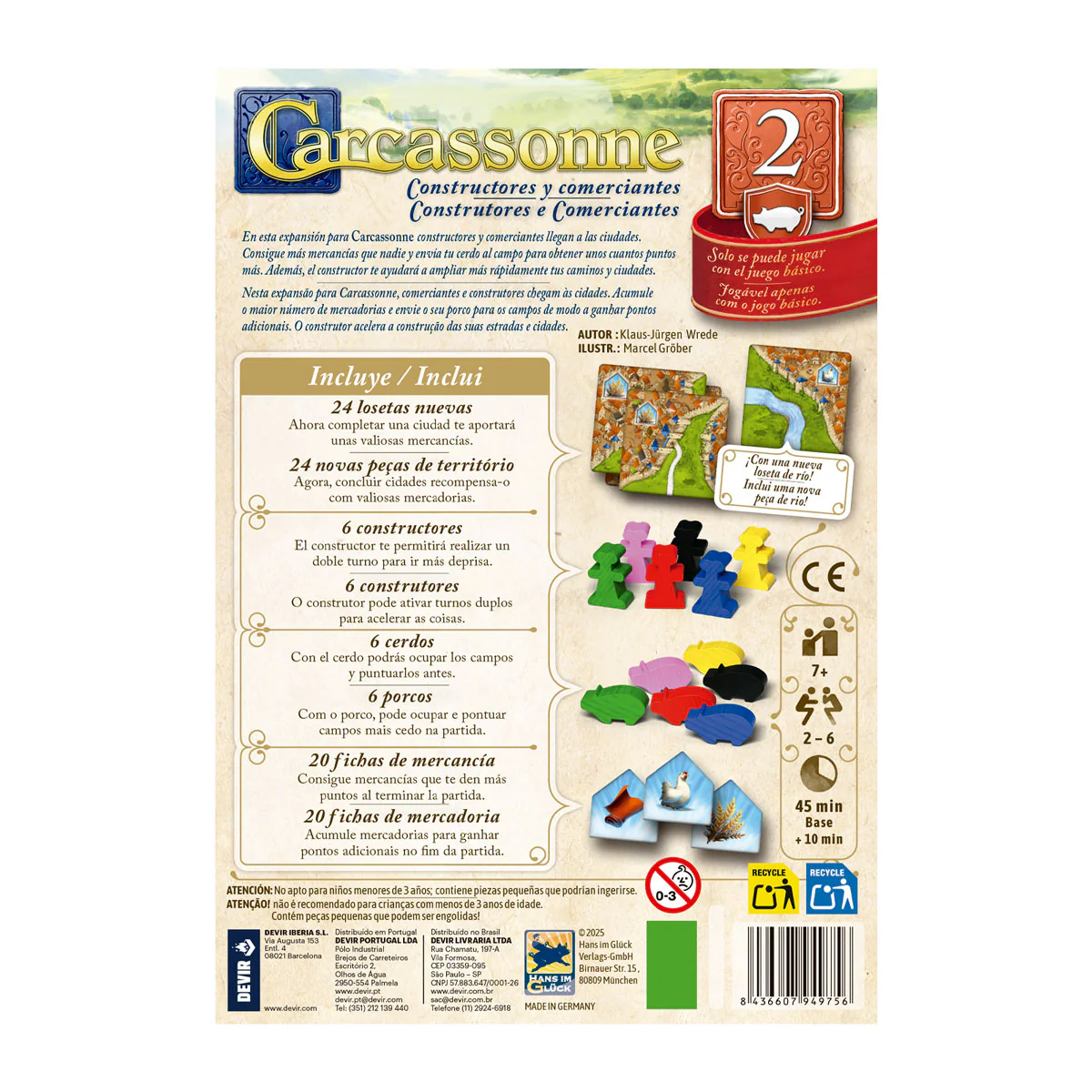 Carcassonne Constructores y Comerciantes (3ra edición) - Image 3
